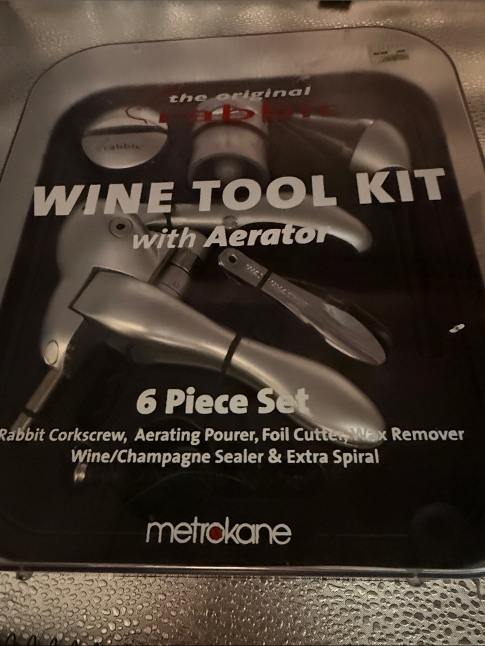 Metro Silver Wine Tool Kit with Aerator - 6 Piece Set